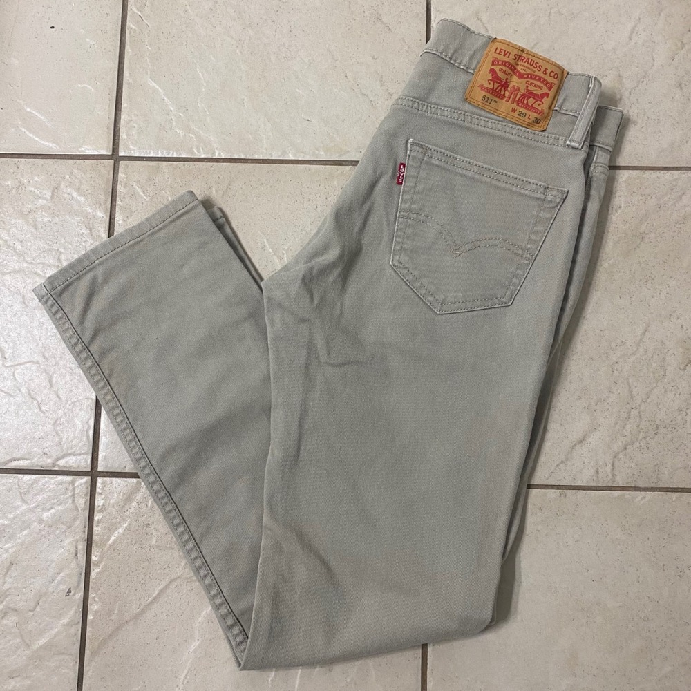 Levi Strauss Co 511 Mens‎ Jeans Tan Khaki W29 L30 Slim Fit Casual Pants